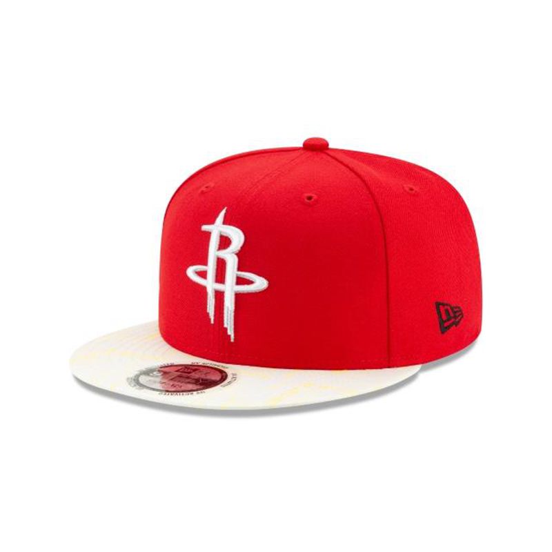 NBA Houston Rockets Visor Flare 9Fifty Snapback (TAA1093) - Red New Era Caps